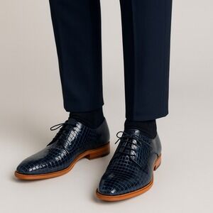 CASTELLIONE Black Croc Embossed Leather Dress‎ Shoes Men's Size 11 Formal